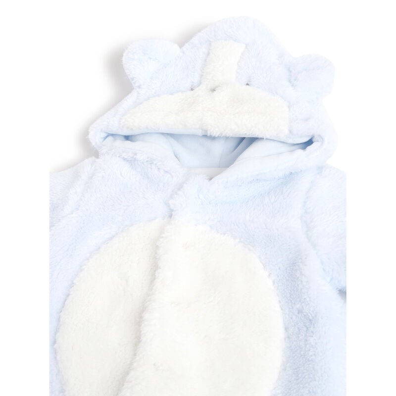 Boys Light Blue Solid Front Opening Babysuit image number 3